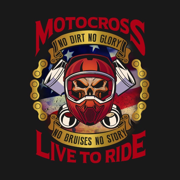 Motocross Live to Ride Color Version by shoppyvista