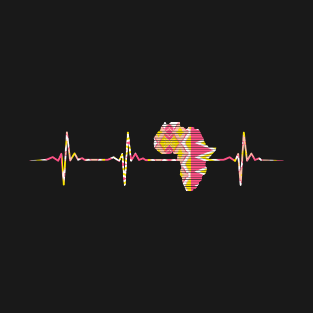 Africa Map, Kente Pattern, Heartbeat, Love Africa by kentevibes