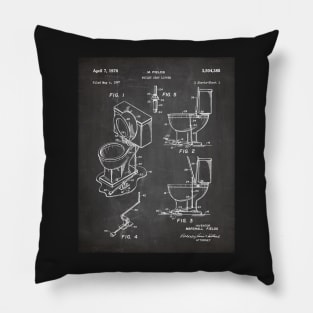 Toilet Seat Patent - Housewarming Bathroom Art - Black Chalkboard Pillow