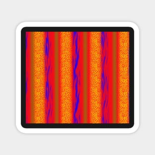 Stripes in Varied Textures Yellow Blue Red Brown Magnet