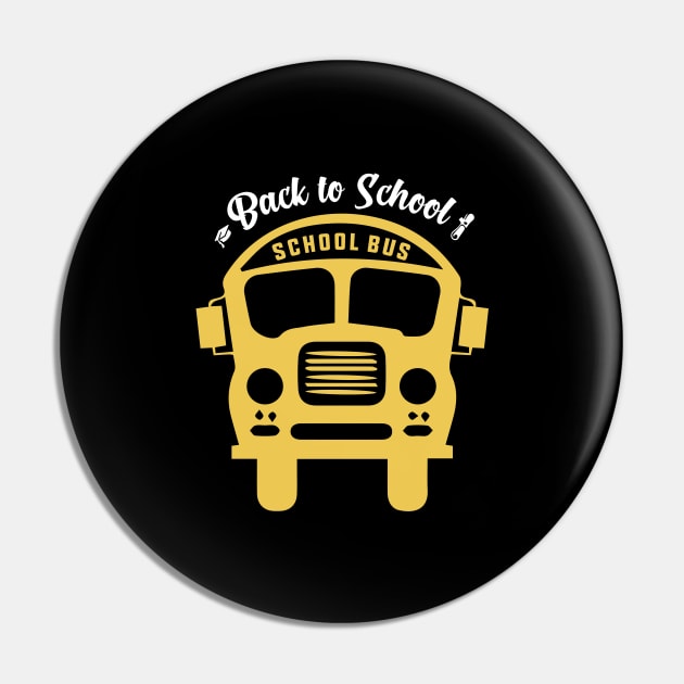 Back to School Shirt School Bus Pin by Hiyokay