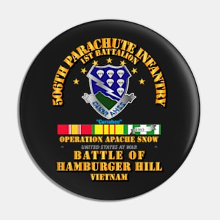 Hamburger Hill - 1st Bn 506th PIR w Svc Ribbons Pin