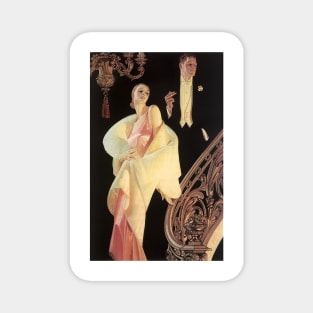 Couple Descending Staircase, J.C. Leyendecker 1932 Magnet