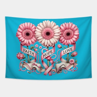 Faith Hope Love Breast Cancer Awareness Tapestry