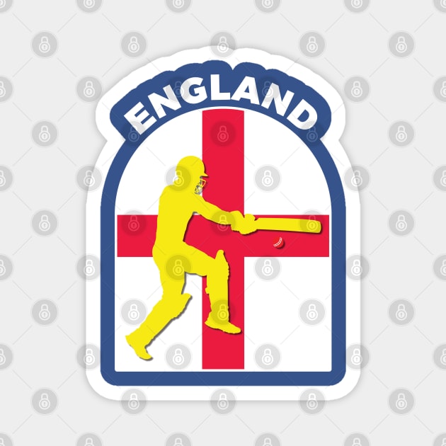 England Cricket Batsman England Flag Magnet by DPattonPD