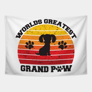 Grandpaw Worlds Greatest Grand Paw Funny Dogs Tee Tapestry