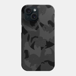 Spooky Camo Bats in Black and Silver Phone Case