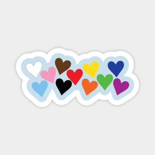 Progress Pride Hearts of Love Magnet