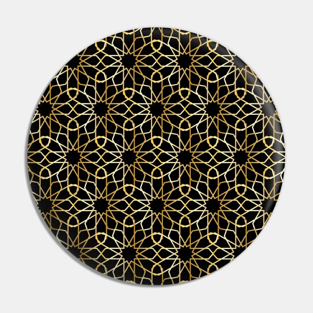 Arabic Moroccan Golden Pattern Pin by ArticArtac