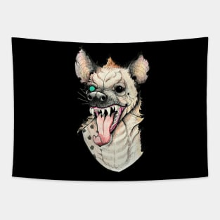 Hyena Traditional Tattoo Hand Drawn Pen & Pencil Demonic Animal Design Tapestry