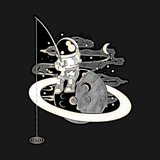 Astronaut Fishing • Funny And Cool Sci-Fi Cartoon Drawing Design Great For Any Occasion And For Everyone T-Shirt