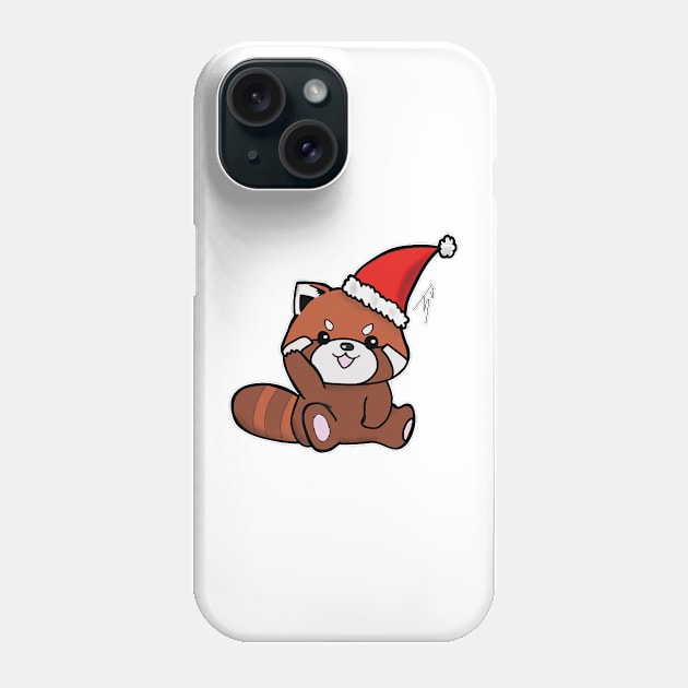 Red Panda Christmas Phone Case by Delalia