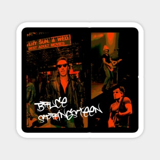 Bruce Springsteen Collage Orange Magnet