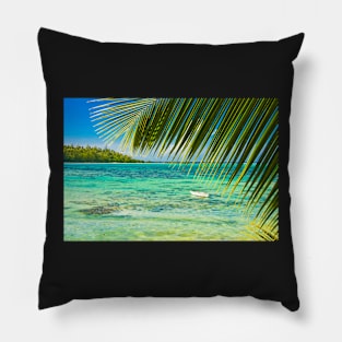 Moorea Palm and Canoe Pillow