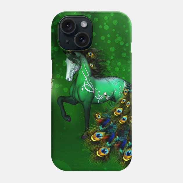 Wonderful fantasy horse with peacock feathers Phone Case by Nicky2342