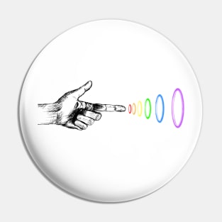 Hand shooting rainbow beams Pin