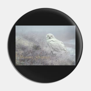 Snowy Owl Christmas card. Pin