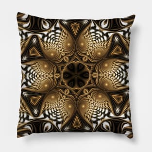 Brown and Gold Kaleidoscope Pillow