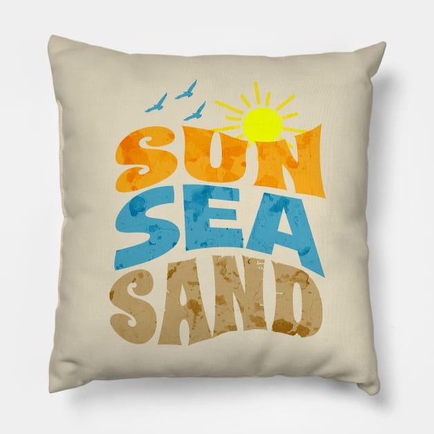 Sun Sea Sand Pillow by Glenn Landas Digital Art