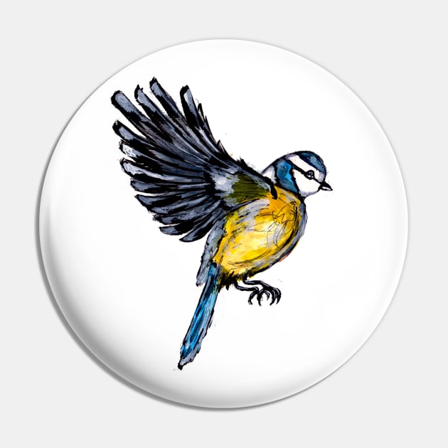 Little Blue Bird Pin by ZeichenbloQ