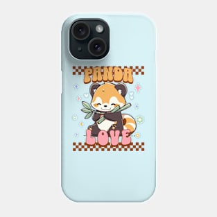 Cute Red Panda With Bamboo- Kawaii Panda Retro Style Phone Case