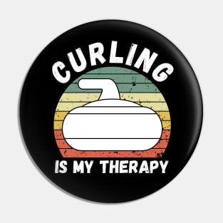 Curling Is My Therapy Pin