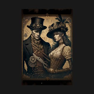 Steampunk Lovers Tarot Card T-Shirt