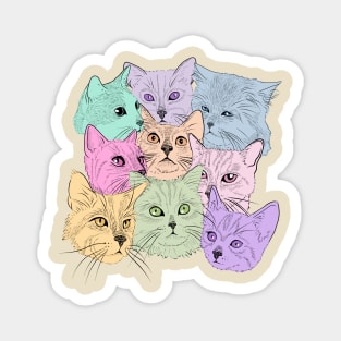 Pastel Cat Portraits Magnet