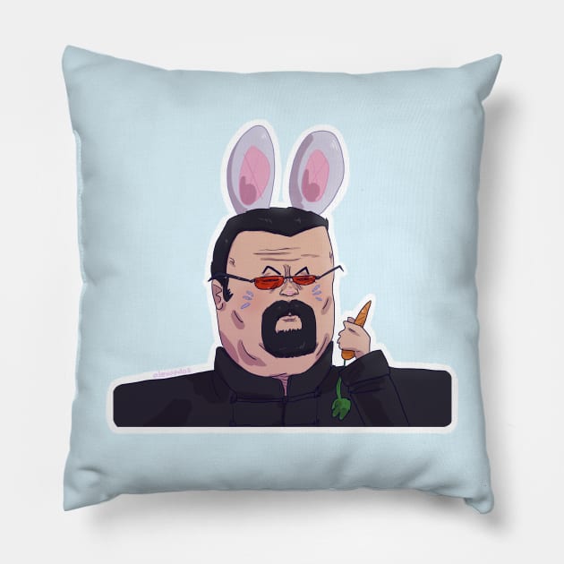 Bunny Seagal (no background) Pillow by alexapdos