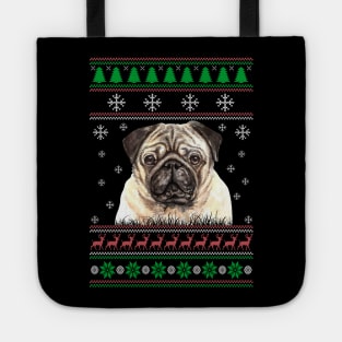 Cute Pug Dog Lover Ugly Christmas Sweater For Women And Men Funny Gifts Tote