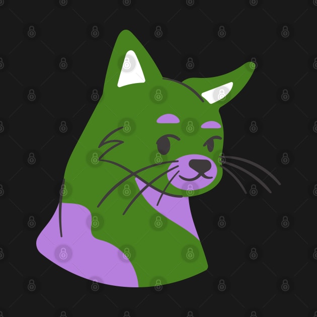 Cat in genderqueer pride colors by teesdottop