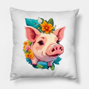 Minimal Cute Baby Pig Pillow