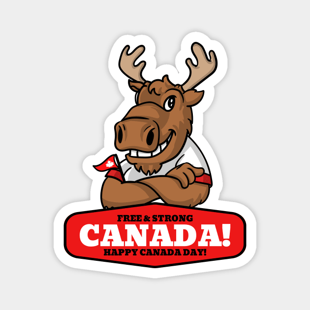 Canada Day Canadian Pride Moose I Love Canada Magnet by Tip Top Tee's