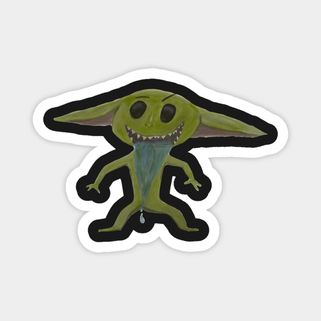 Goblin gremlin drooling fantasy creature Magnet by system51