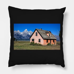 House in Mormon Row Pillow