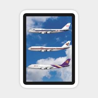 Thai Airways 3 Liveries 747-D7 Magnet