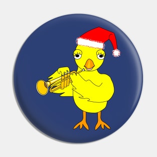 Santa Cap Trumpet Chick Pin