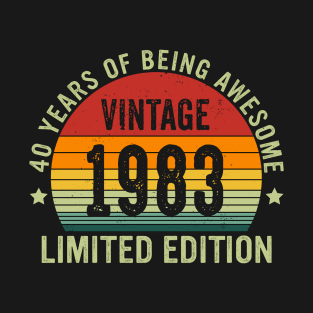 Vintage 1983 Limited Edition 40 Years Of Being Awesome T-Shirt