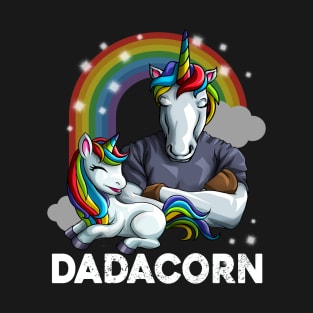 Dadacorn Dad Muscle Unicorn Funny Dad Daughter Fathers Day T-Shirt