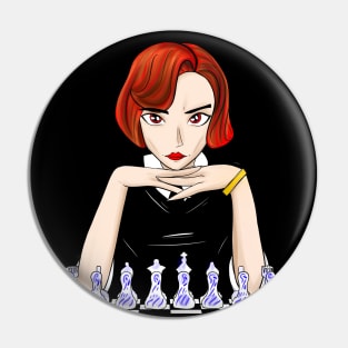 queen gambit in black chess game Pin