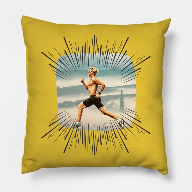 Running Action (sprinter with action marks) Pillow by PersianFMts