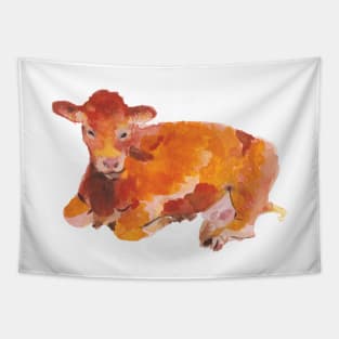 Highland Calf - Watercolour Cow Tapestry