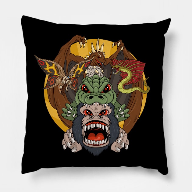 King of the Monsters Pillow by valentinahramov