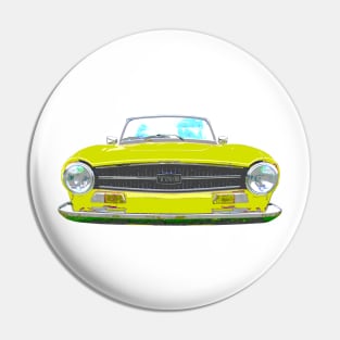 Triumph TR6 1970s classic British sports car yellow Pin