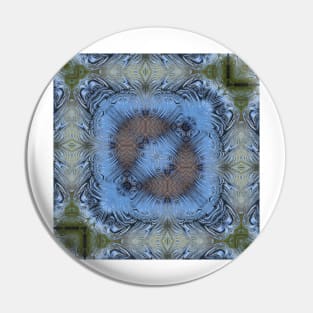 SQUARE DESİGN OF SHADES OF SKY BLUE. A textured floral fantasy pattern and design Pin