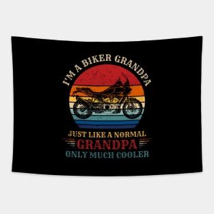 Biker Grandpa Like a Normal Grandpa only Cooler Tapestry