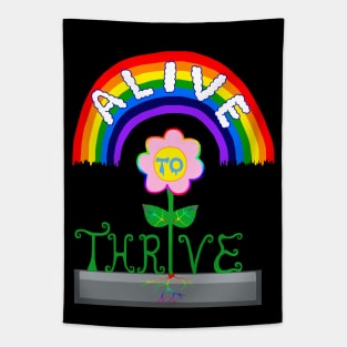 Alive to Thrive Rainbow Flower Tapestry