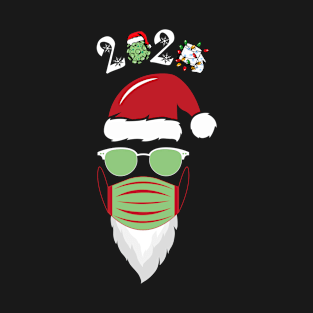 Hipster Santa Quarantine Christmas T-Shirt