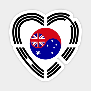 Korean Australian Multinational Patriot Flag Series (Heart) Magnet