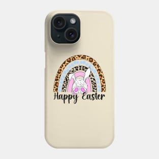 Happy Easter rainbow bunny butt Phone Case